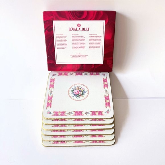 ✨2/$80, 3/$110✨Royal Albert Lady Carlyle Cork back Coasters - Set of 6 ,Y2K - Picture 3 of 11